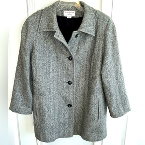 VINTAGE Herman Kay wool blazer - Winter Time - herringbone‎ sz 16W